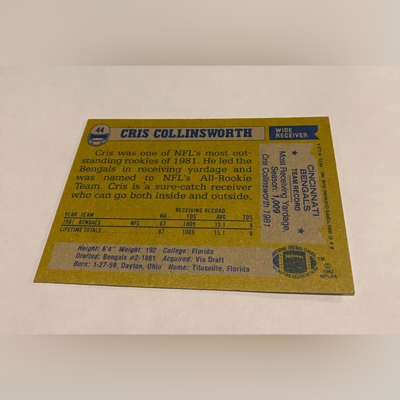 Chris Collinsworth RC Rookie 1982 Topps Football Card Vintage - Picture 2 of 3